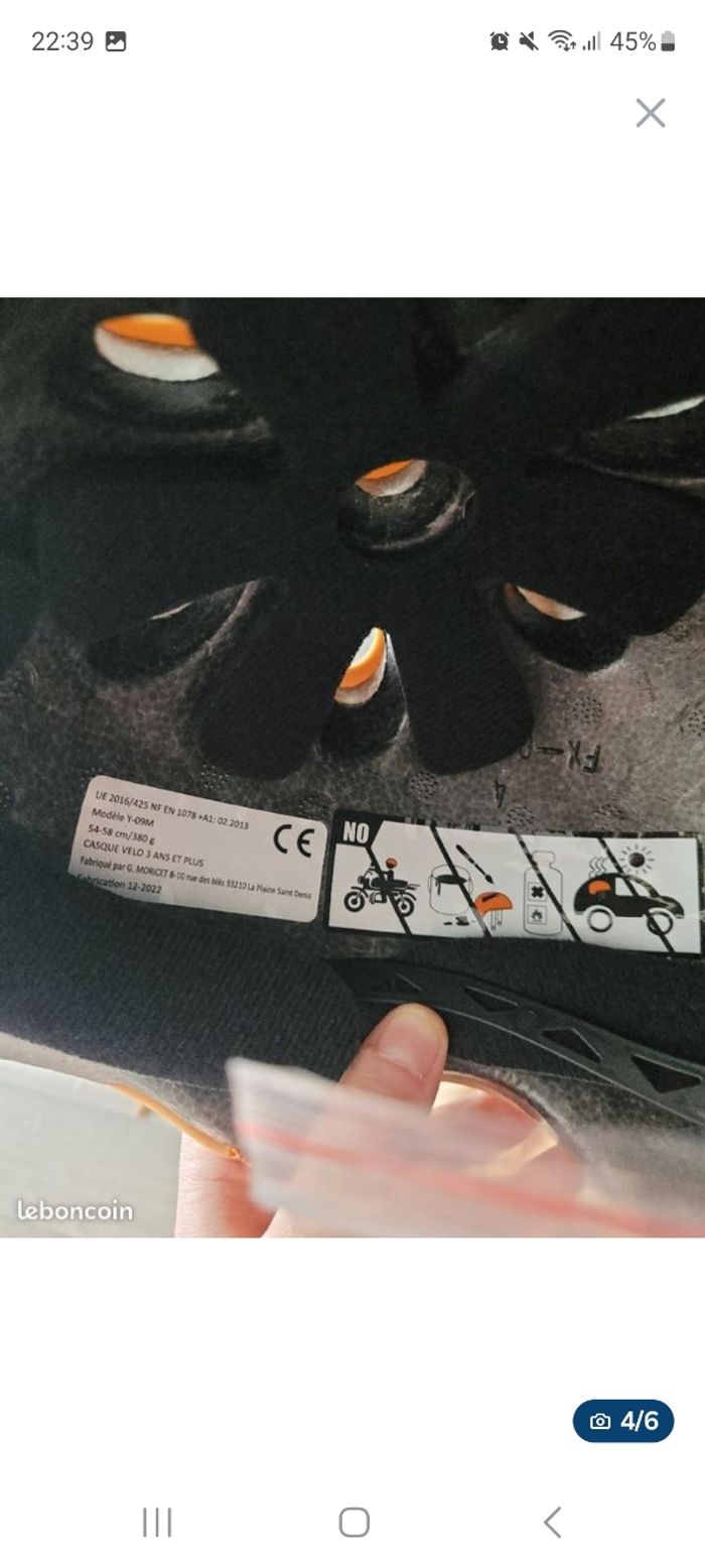 Kit casque vélo(avec sac+lumiére)Taille M - photo numéro 4