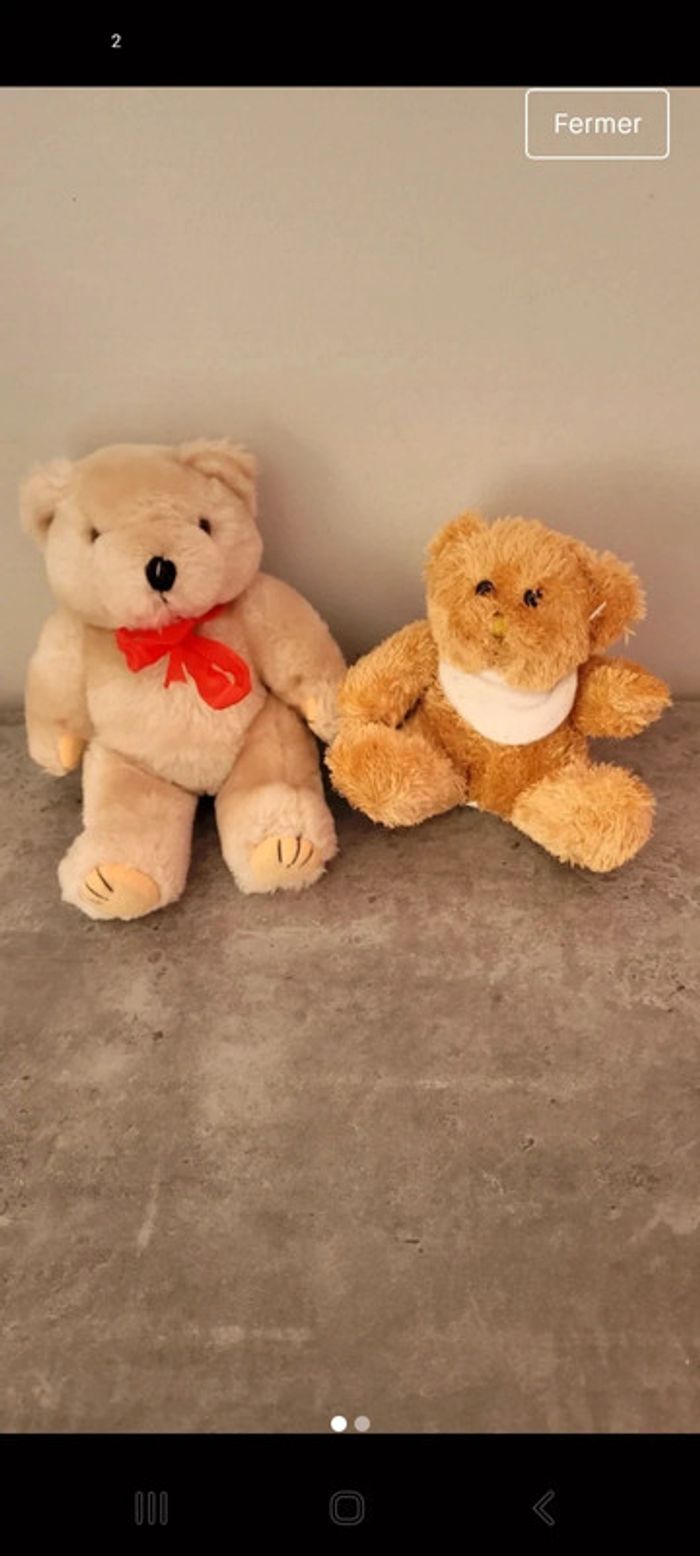 Lot 2 petits oursons peluches