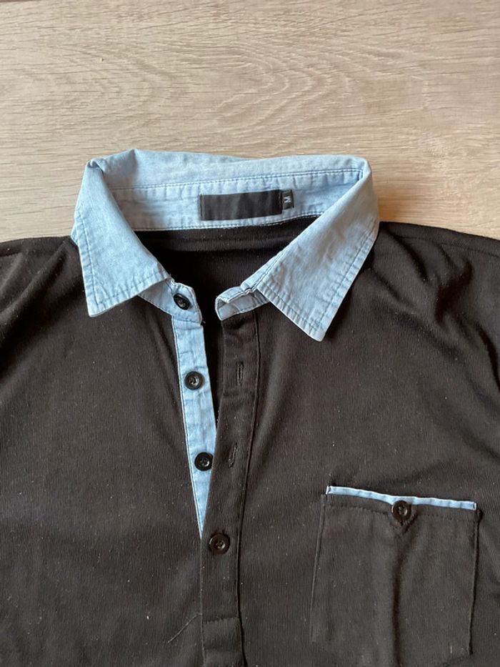 Polo noir et bleu pour homme - photo numéro 2