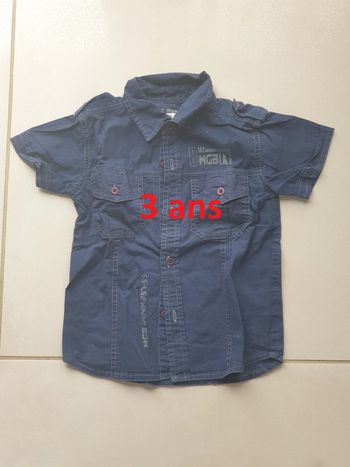 1 chemise manche courte bleu 3 ans marque mini gang