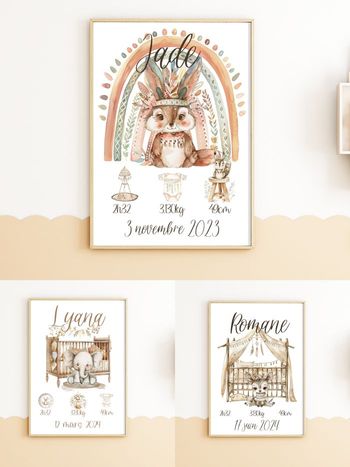 affiche naissance personnalisé