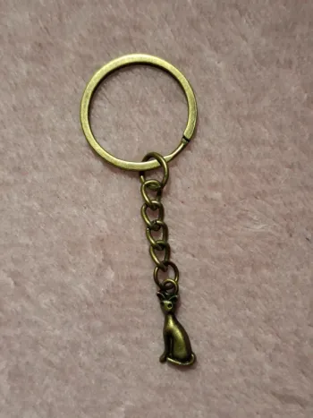 Porte-clés Chat Vintage Bronze