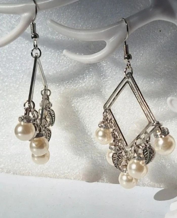 Boucles d’oreilles pendantes argentées