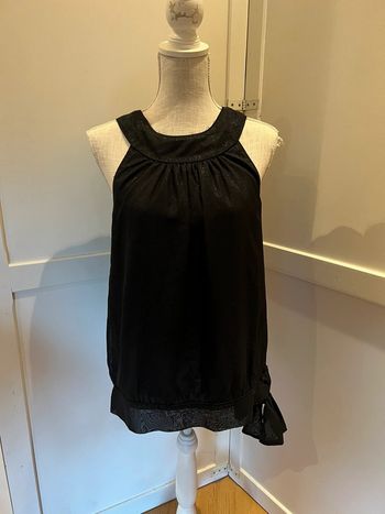 Blouse sans manches femme chic noir pailleté taille 38
