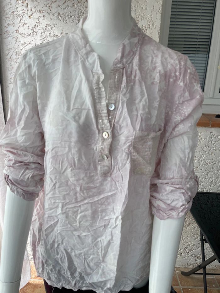 Chemise, rose, étoile, taille 38 - photo numéro 2