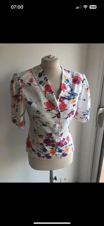 Veste courte à fleurs vintage M