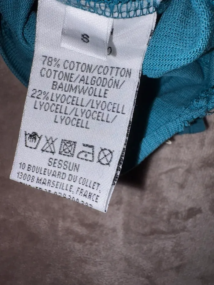 Combi short femme taille S Sessùn bleu turquoise en très bon état - photo numéro 6