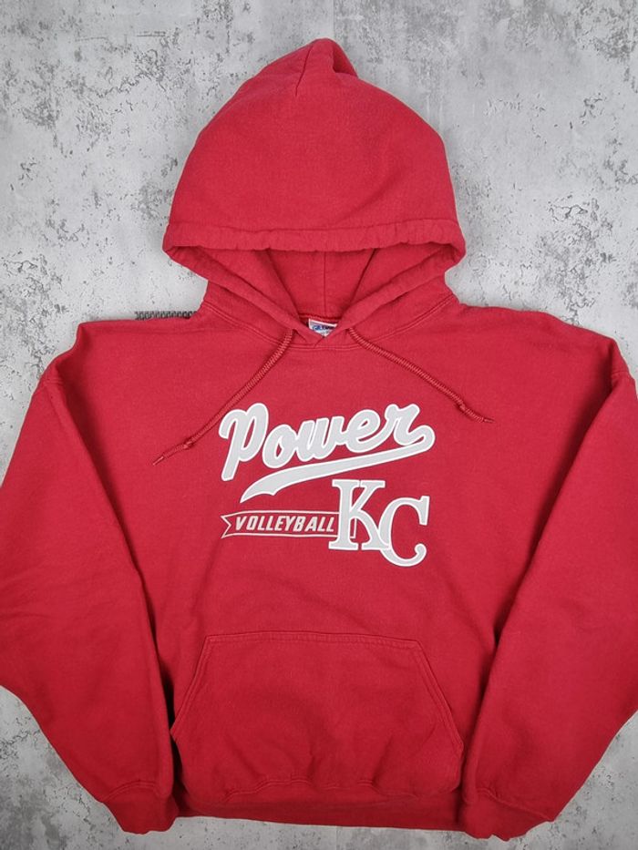 Pull à capuche universitaire Gildan rouge – Taille XL Homme (mesures en photos) - photo numéro 3