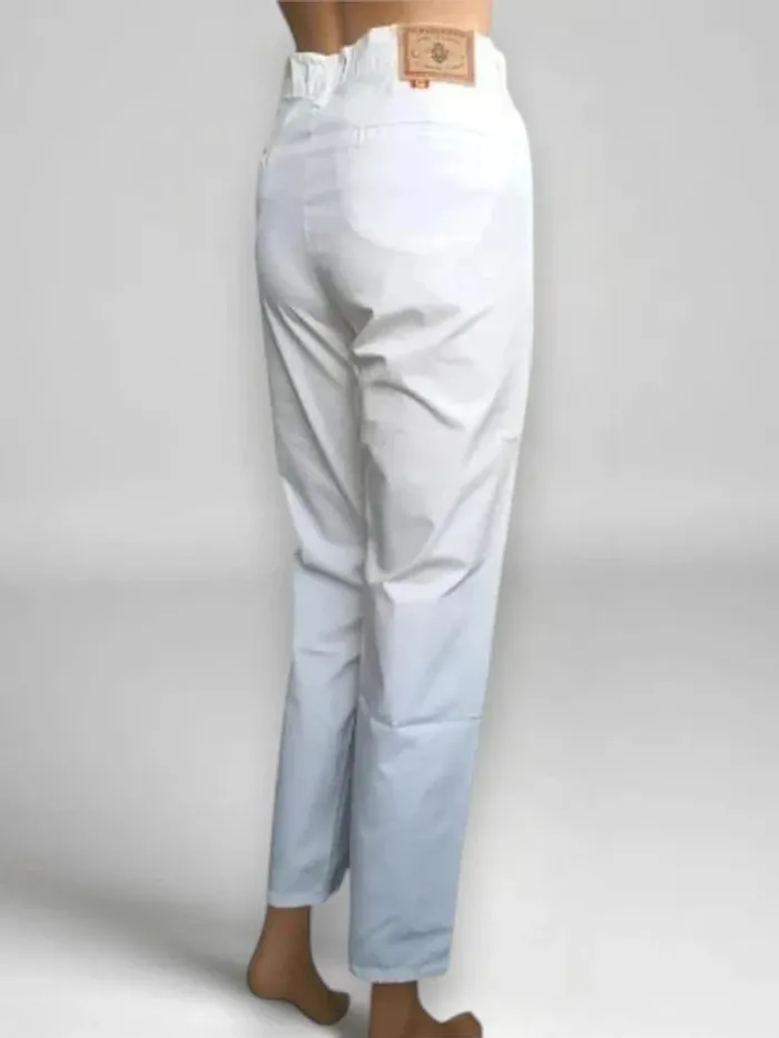 Pantalon blanc à pince coupe slim ,taille haute,extensible,marque Cimarron - photo numéro 3