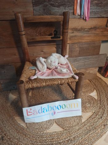 Doudou lapin rose blanc Tex BE
