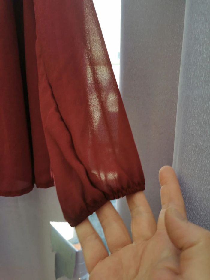 Blouse originale en 40 bordeaux oeillets - photo numéro 3