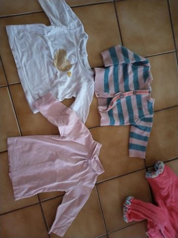 Lot 2 t-shirts manches longues et un gilet 6 mois