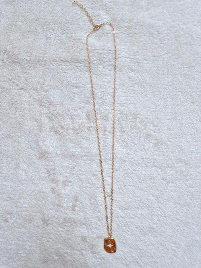 Superbe pendentif et collier doré strass etoile - photo numéro 3