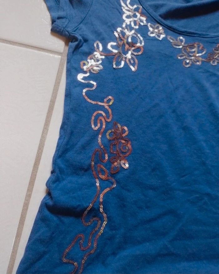 T-shirt femme Violet avec sequins - photo numéro 15