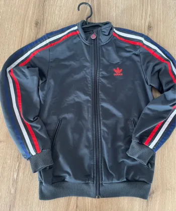 Veste Adidas Originals garçon 12 ans noire bandes rouge gris