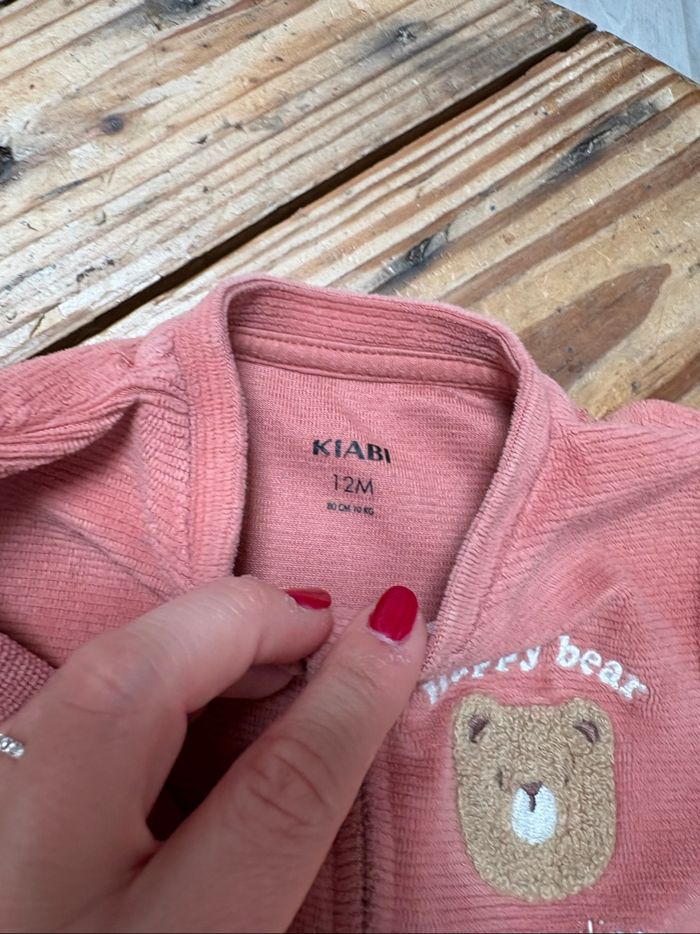 Pyjama velours rose Kiabi - Taille 12 mois - photo numéro 3