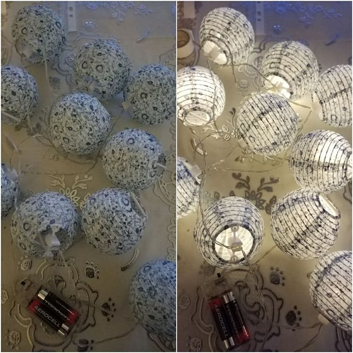 Guirlande de 10 boules bleu à led très bon état