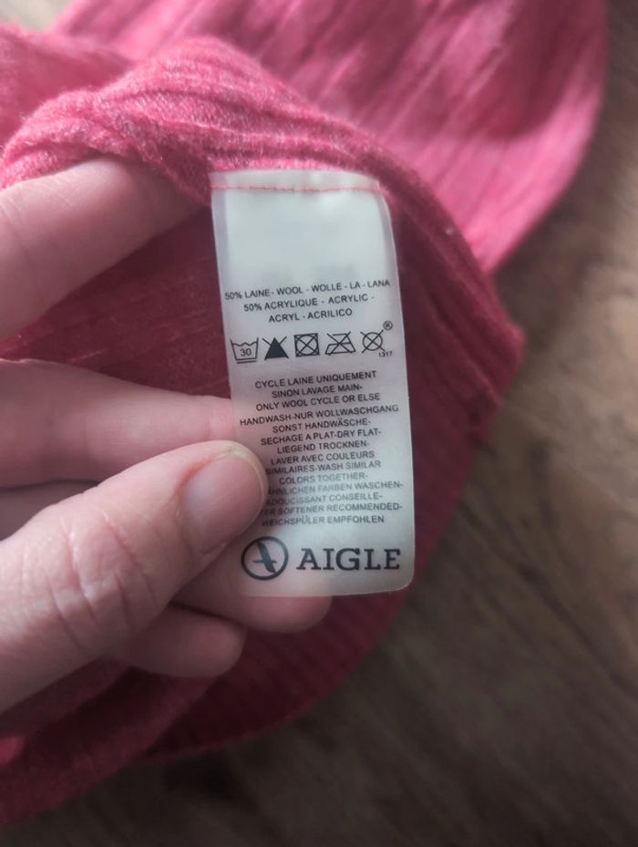 Pull torsadé laine aigle T40 fushia - photo numéro 5