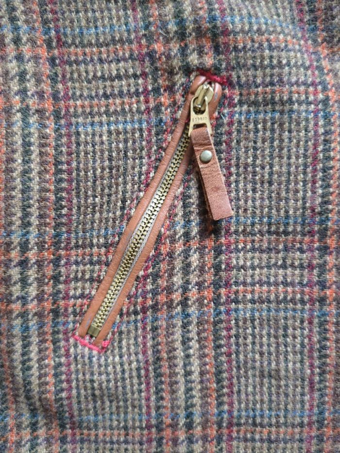 Mini jupe esprit 42 laine écossais tartan marron - photo numéro 2