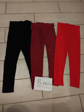 Lot de 3 leggings taille 8 ans marque Kiabi bon état