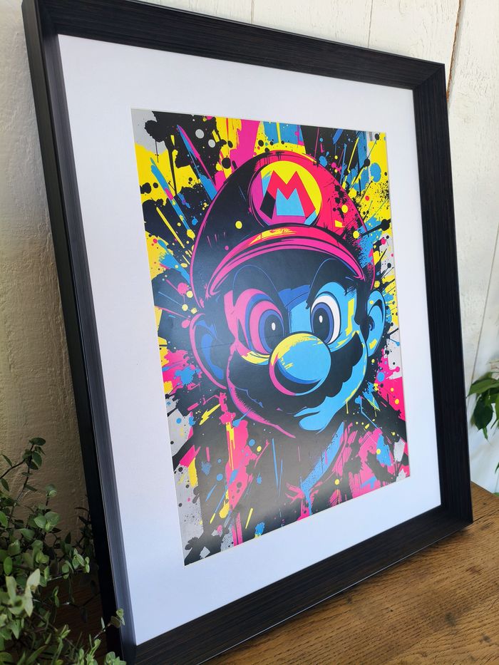 Affiche poster A3 (29,7×42 cm) Mario street art coloré – déco gaming pop art chambre salon - photo numéro 2
