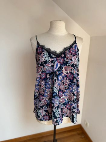 Beau Caraco fluide fleuri avec dentelle Promod 🌸 40