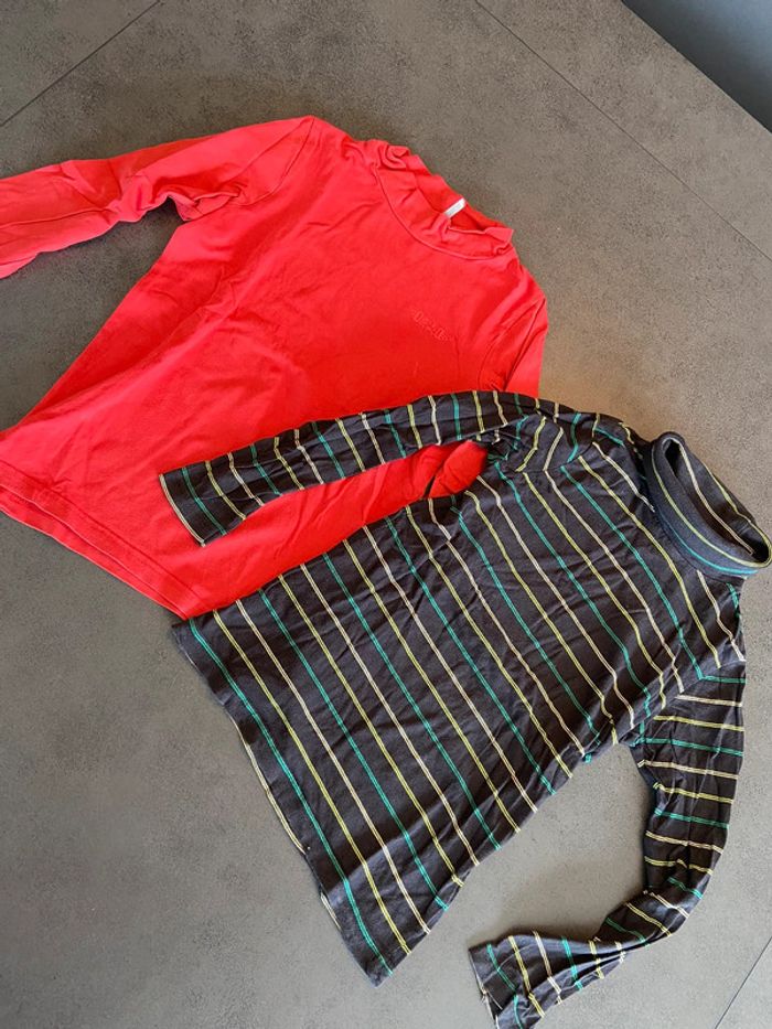 Lot de 2 T-shirts col roulé garçon 8 ans