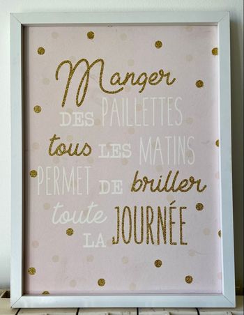 Tableau rose pâle,doré et blanc