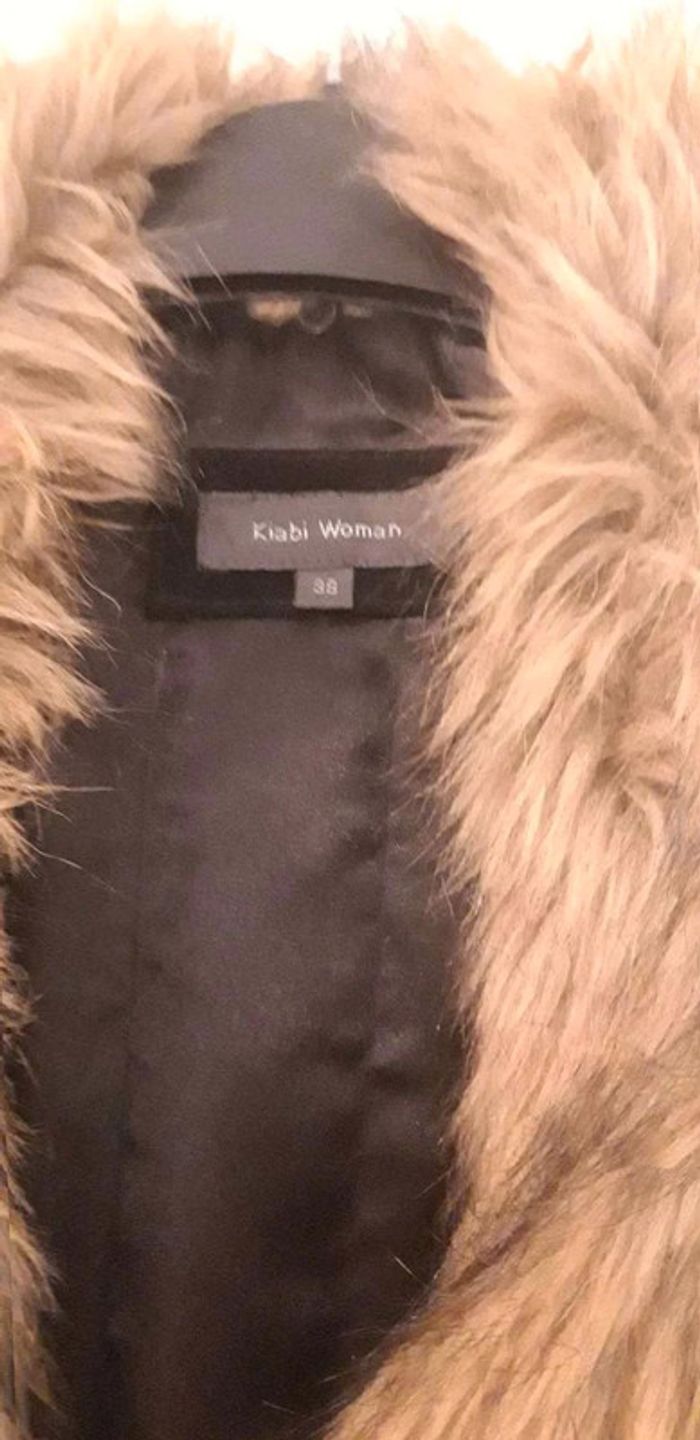 Veste en  daim  avec col fourrure amovible T38 - photo numéro 5