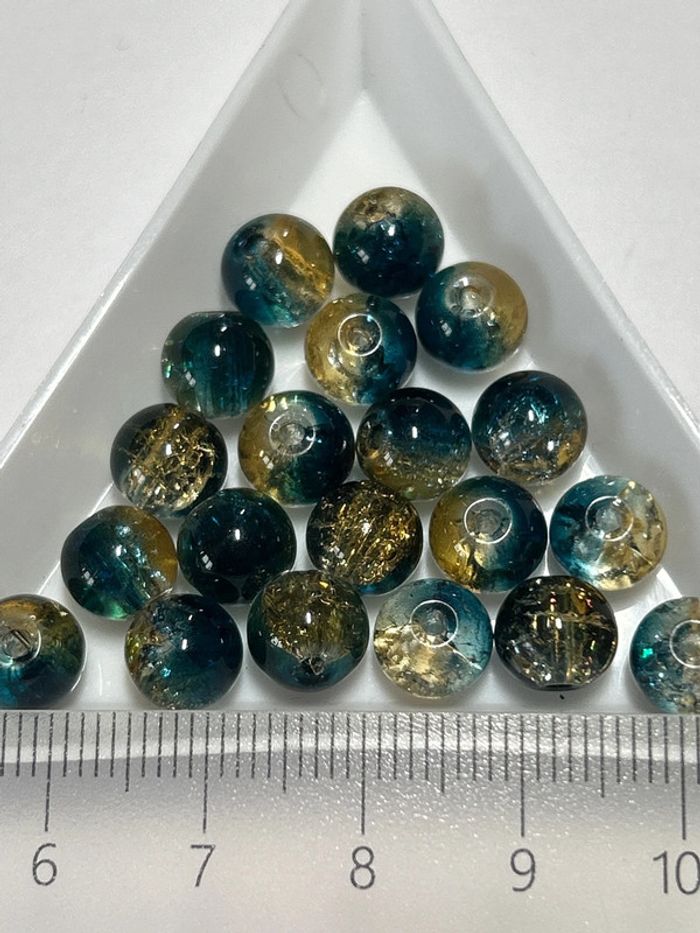 B49, 20 perles craquelées 8mm verre - photo numéro 3