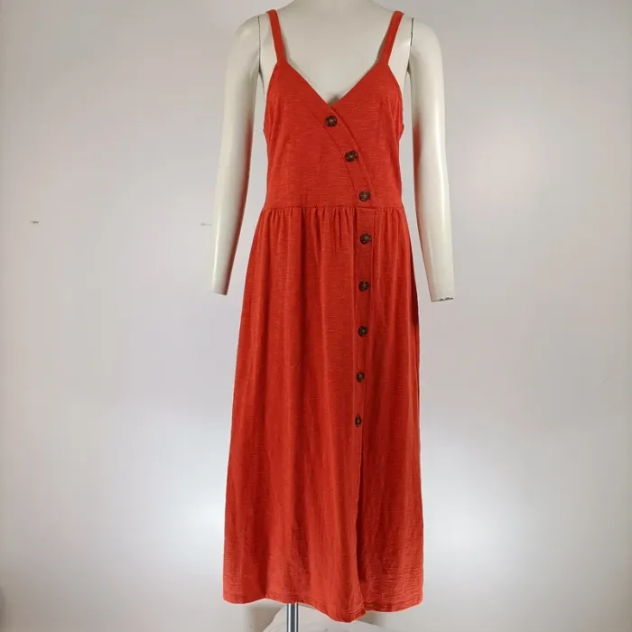 Robe orange à bretelles CMT Collection taille 38 été - A131