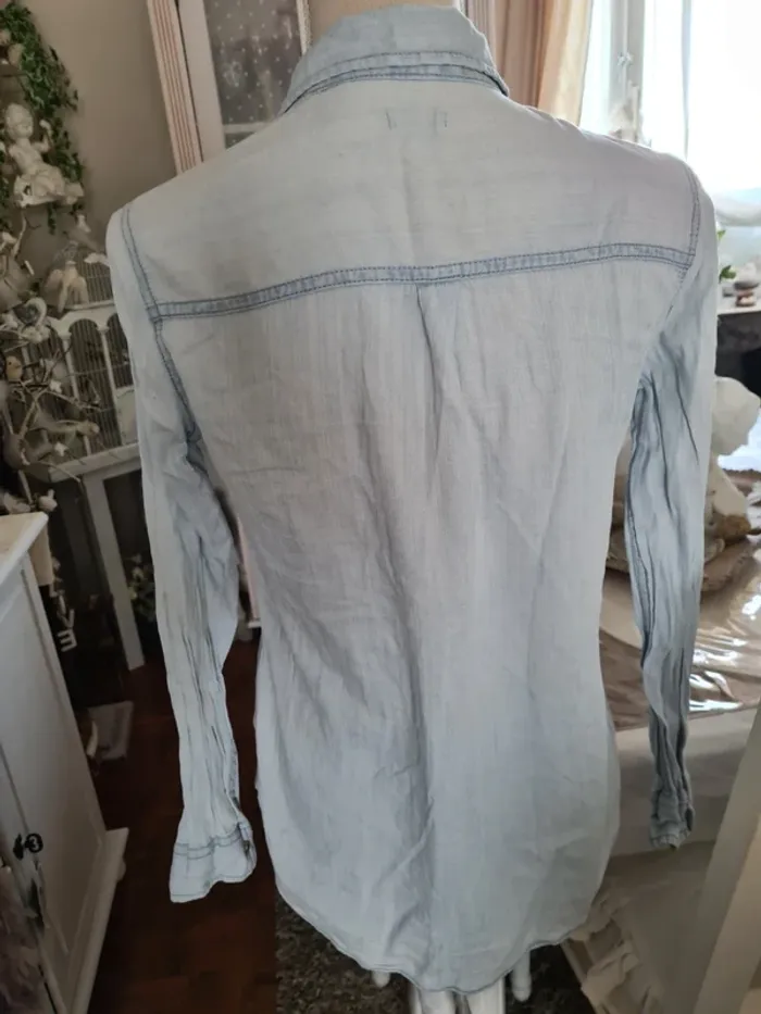 Chemise bleu jeans Hollister Taille XS - photo numéro 3