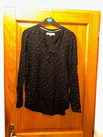 Blouse bleu marine à motif cœur