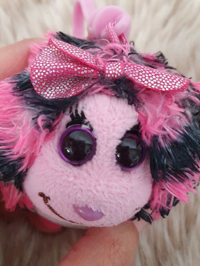 Peluche  porte  clé  boule  rose ty - photo numéro 2