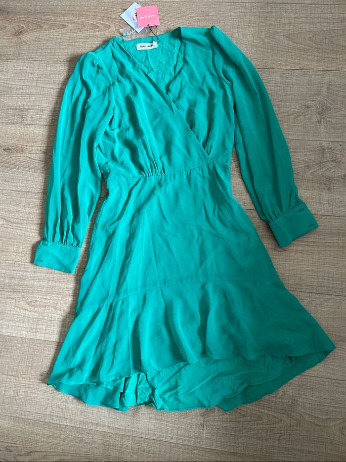 Robe verte neuve à manches longues Naf Naf taille 36 (valeur 70€) - photo numéro 7