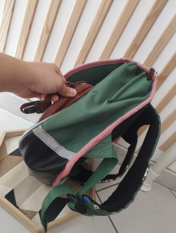 Cartable caméléon kaki fleuri - photo numéro 4