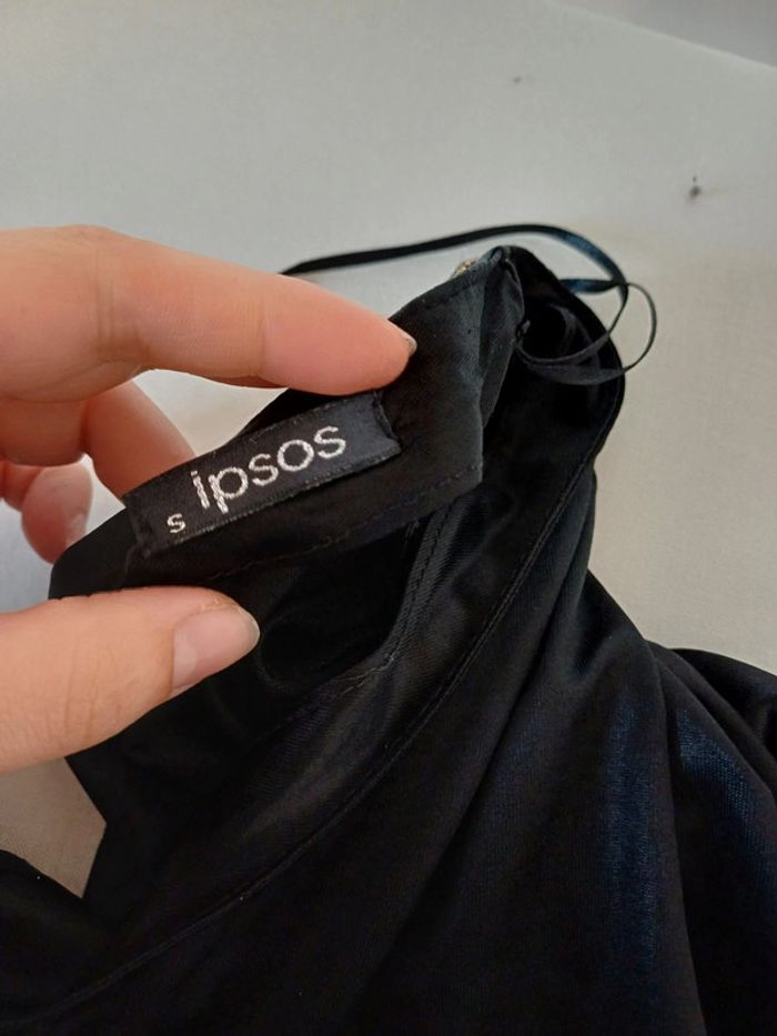 Blouse noire huilée avec perles Ipsos taille S 36 - photo numéro 7