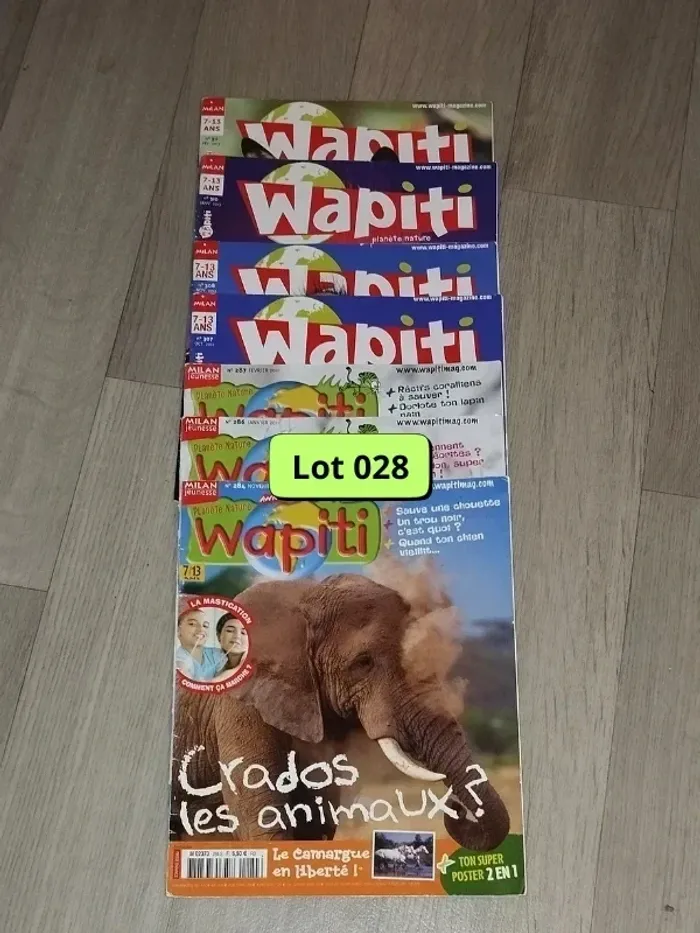 Lot de 7 magazines Wapiti année 2010-11-12-13 L028