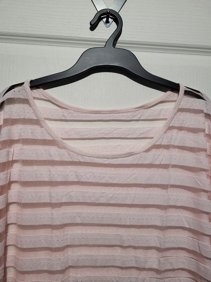 Haut rayé rose et transparent - photo numéro 4
