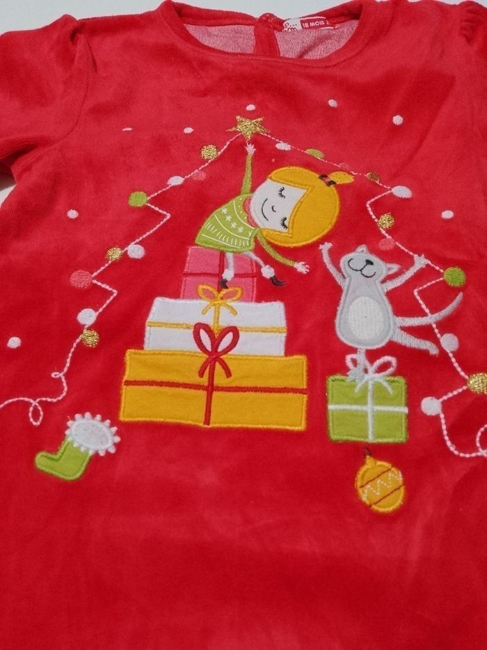 Pyjama en velours une pièce fille 18 mois DPAM - photo numéro 2