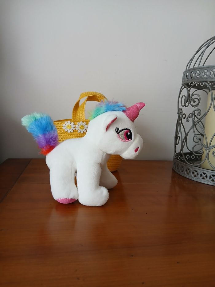 Doudou-Peluche Bébé Licorne *14 cm - photo numéro 7
