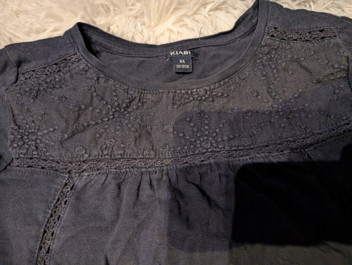 T-shirt marine broderie 8 ans - photo numéro 2