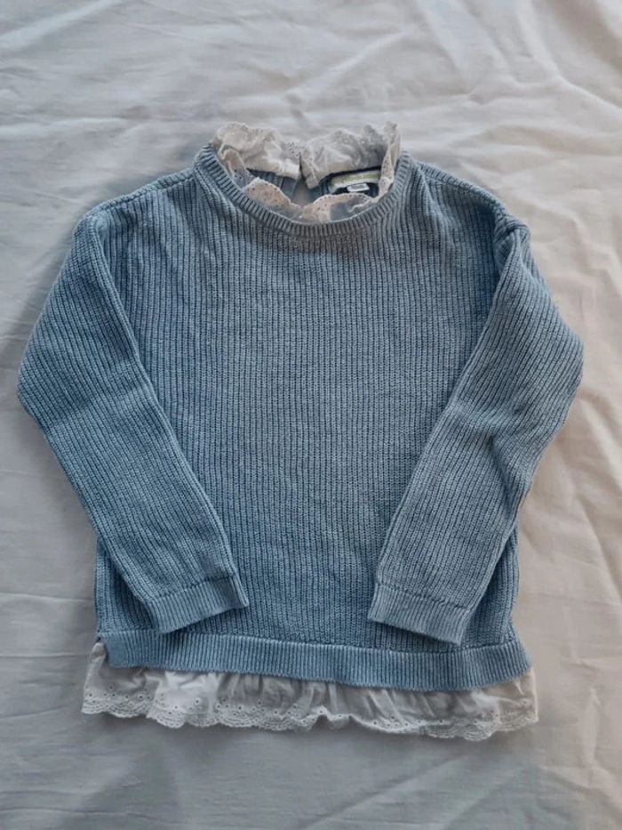 Pull maille Vertbaudet col brodé 2 ans