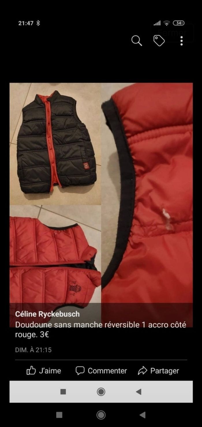 Doudoune sans manche 7 ans