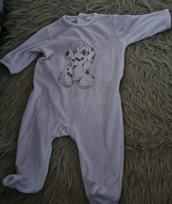 Grenouillère lila avec ourson 9mois