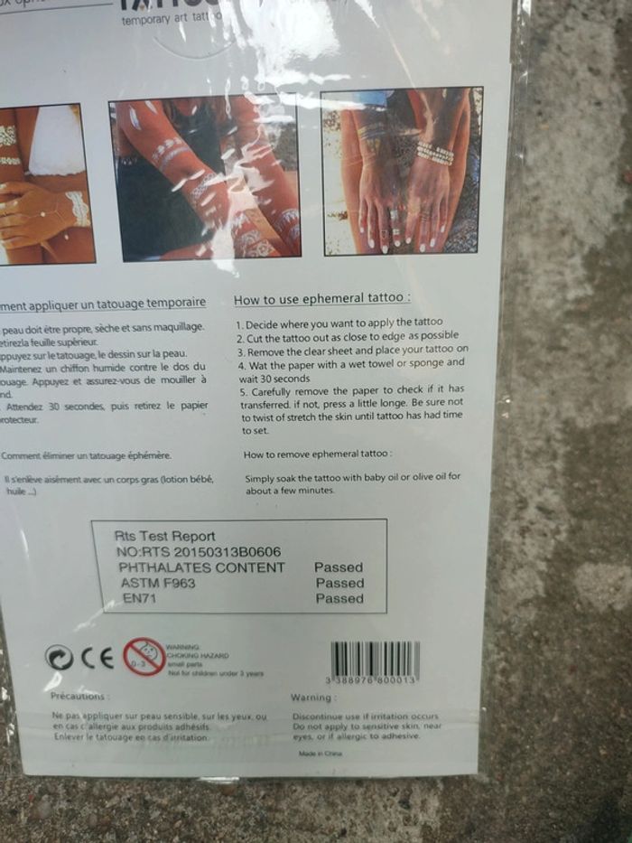 Tatouage plaquette temporaire - photo numéro 8
