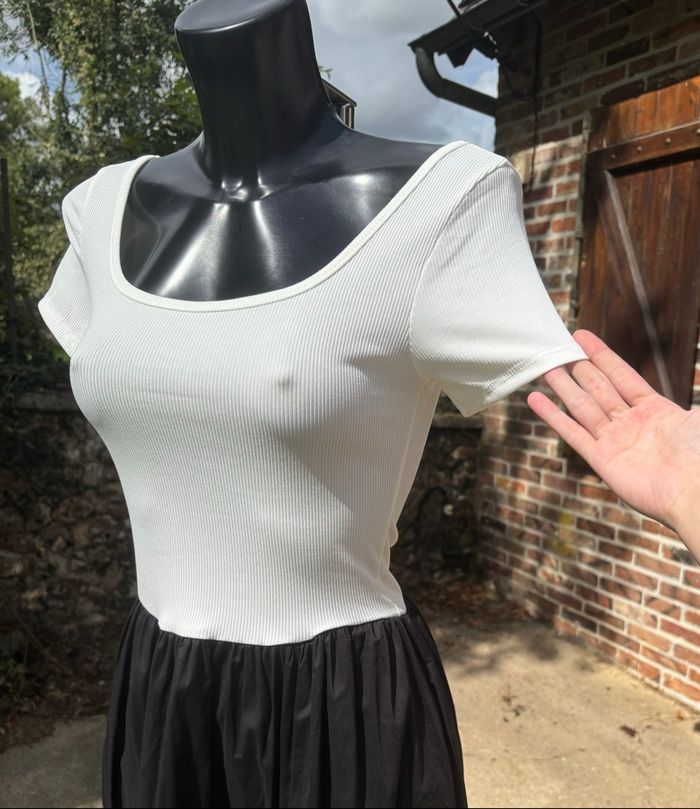 👗 Robe longue bicolore noir et blanc – Taille 36 - photo numéro 2