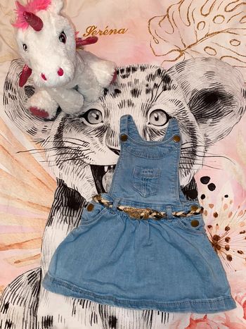 Robe en jeans, taille 12 mois, marque Tape à l’œil.
