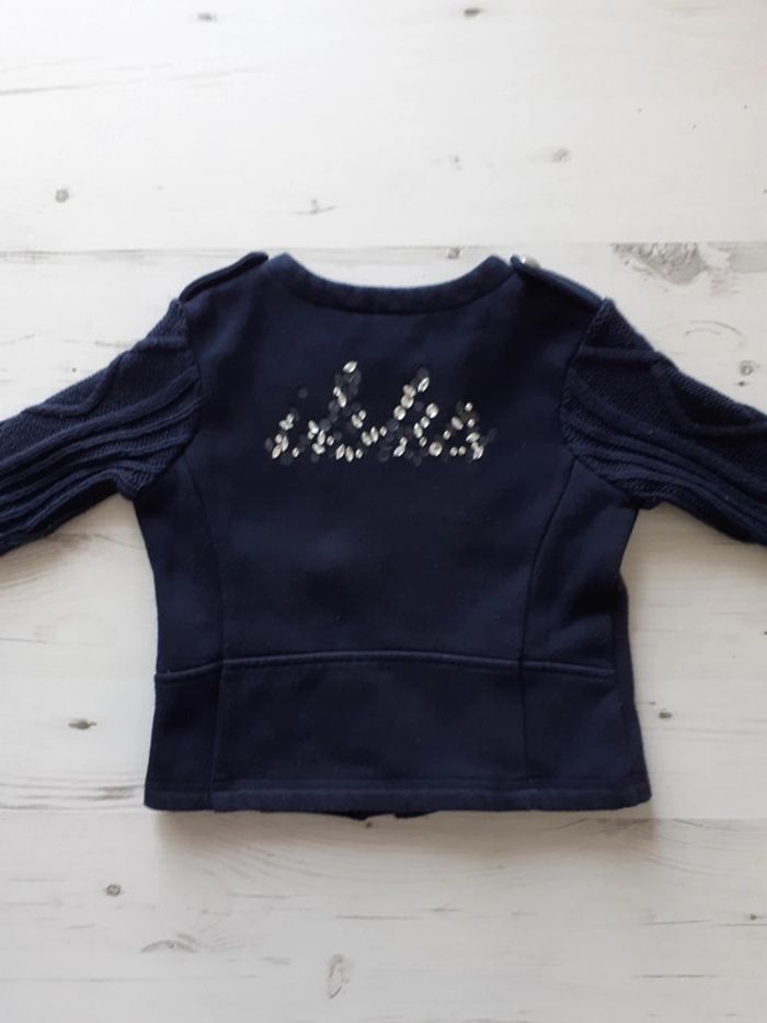 Gilet zippé fille IKKS bleu 5 ans - photo numéro 4