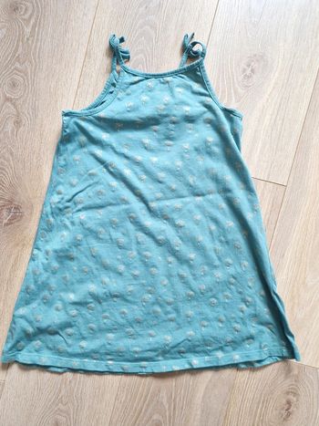 Robe été à bretelles C&A bleu vert palmiers 116 cm